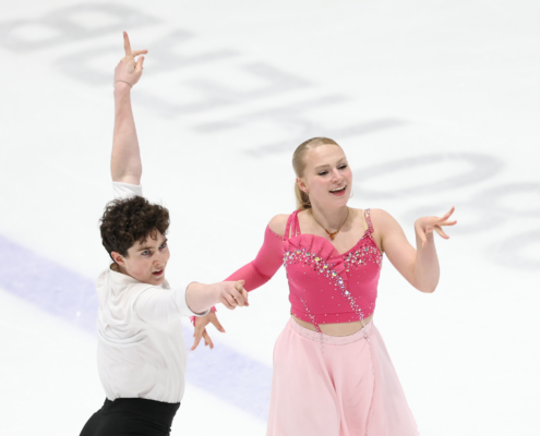 Anna Waugh and Matthew Jacoby at Lake Placid Ice Dance International (Photo by Robin Ritoss)